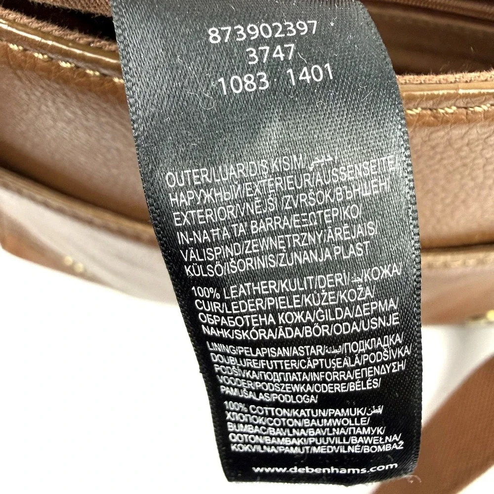 Rocha John Rocha Waxy Despatch Messenger Bag Brown Leather Crossbody Unisex